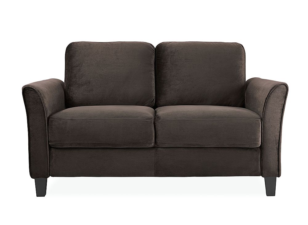 Lifestyle Solutions - Westin Two Seat Curved Arm Microfiber Loveseat - Coffee_0