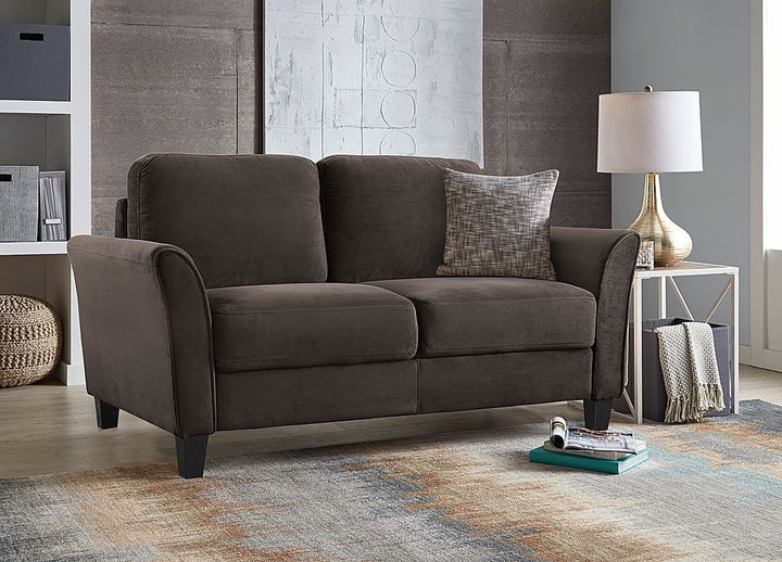 Lifestyle Solutions - Westin Two Seat Curved Arm Microfiber Loveseat - Coffee_6