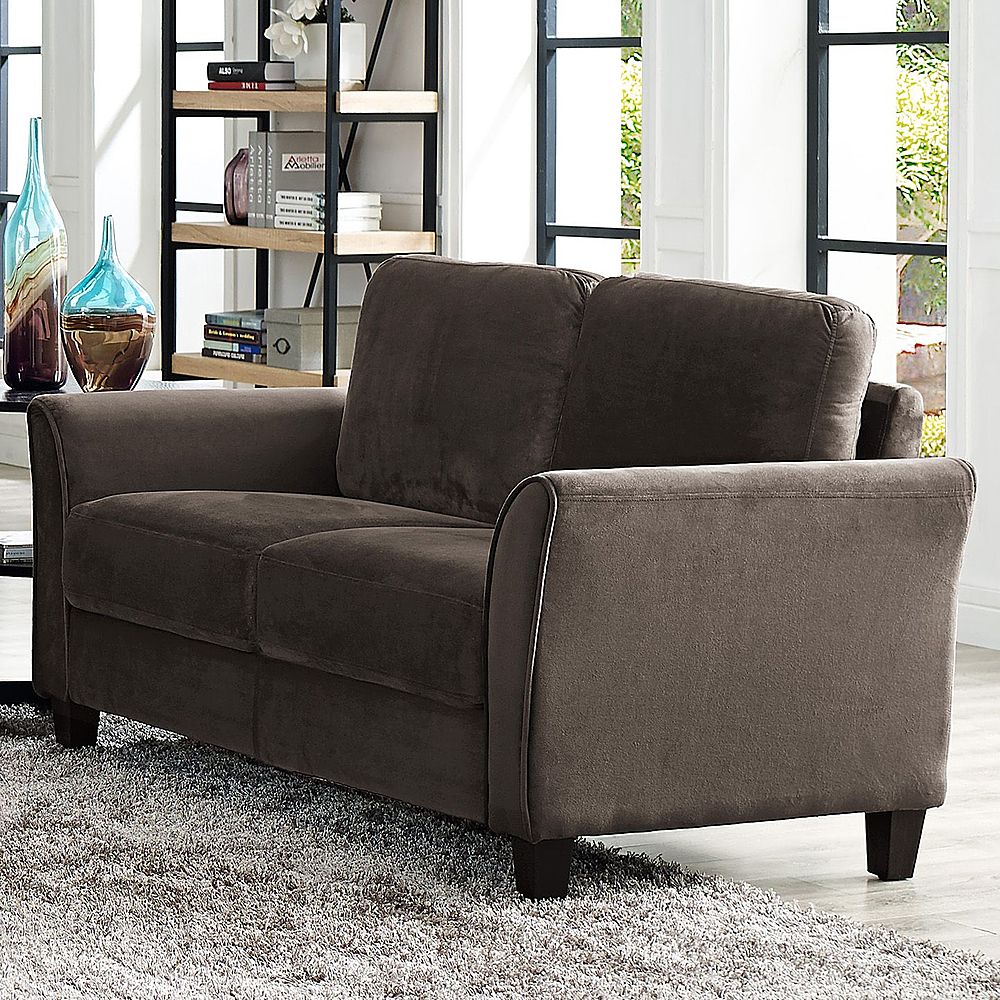 Lifestyle Solutions - Westin Two Seat Curved Arm Microfiber Loveseat - Coffee_5