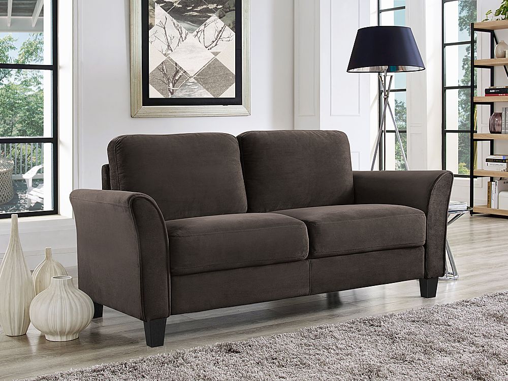 Lifestyle Solutions - Westin Two Seat Curved Arm Microfiber Loveseat - Coffee_3