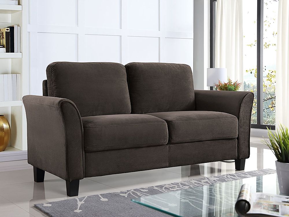 Lifestyle Solutions - Westin Two Seat Curved Arm Microfiber Loveseat - Coffee_2