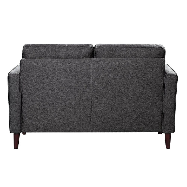 Lifestyle Solutions - Langford Loveseat with Upholstered Fabric and Eucalyptus Wood Frame - Heather Grey_3