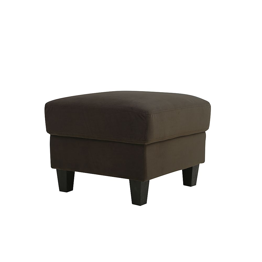 Lifestyle Solutions - Botany Upholstered Microfiber Fabric Ottoman - Coffee_1