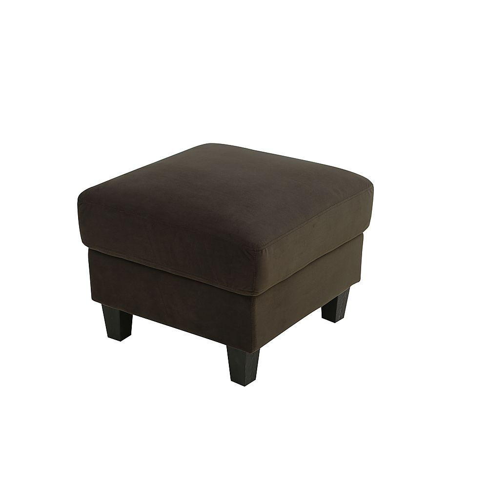 Lifestyle Solutions - Botany Upholstered Microfiber Fabric Ottoman - Coffee_0