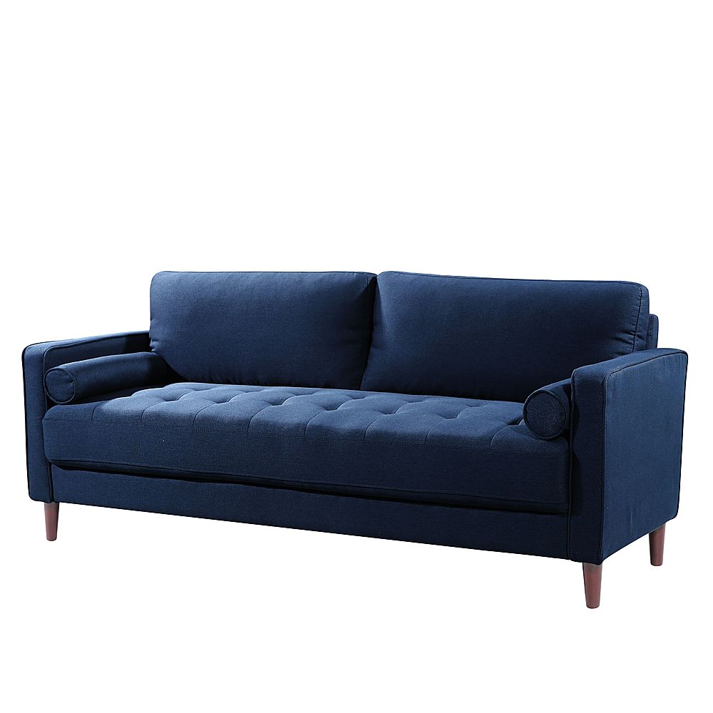 Lifestyle Solutions - Langford Sofa with Upholstered Fabric and Eucalyptus Wood Frame - Navy Blue_1