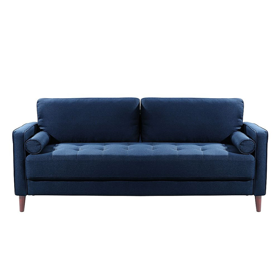 Lifestyle Solutions - Langford Sofa with Upholstered Fabric and Eucalyptus Wood Frame - Navy Blue_0