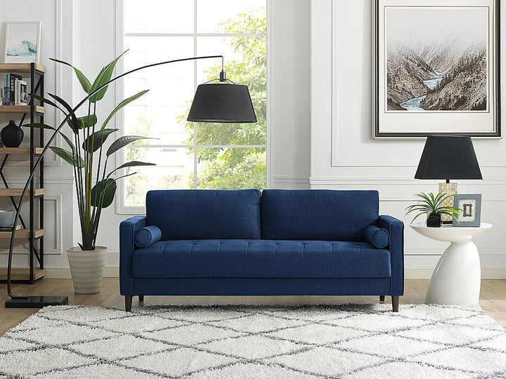 Lifestyle Solutions - Langford Sofa with Upholstered Fabric and Eucalyptus Wood Frame - Navy Blue_4