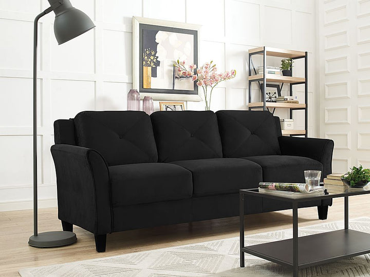 Lifestyle Solutions - Hartford Sofa Upholstered Microfiber Curved Arms - Black_1