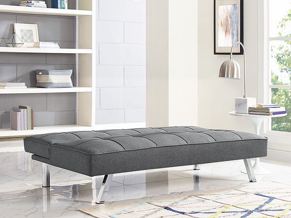Serta - Corey Multi-Functional Convertible Sofa  in Faux Leather - Charcoal_1