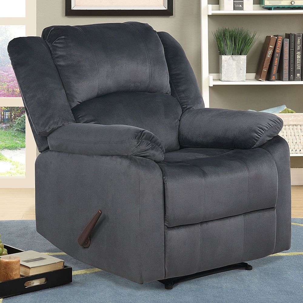 Relax A Lounger - Presidio Manual Recliner with Fabric Upholstery - Slate Gray_6