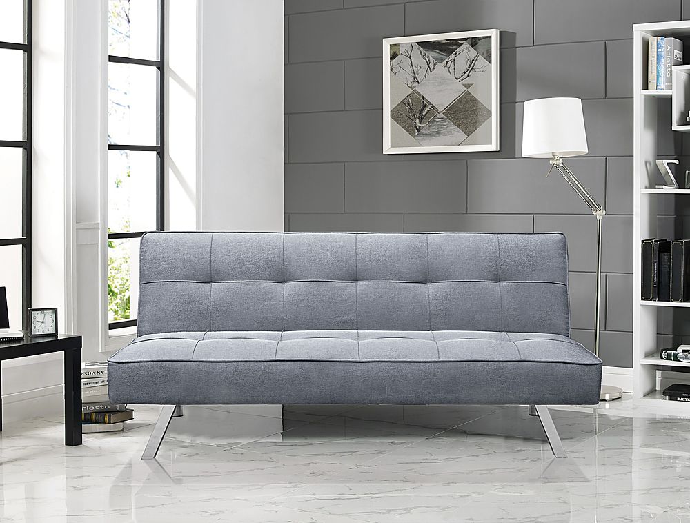 Serta - Corey Multi-Functional Convertible Sofa  in Faux Leather - Light Grey_1