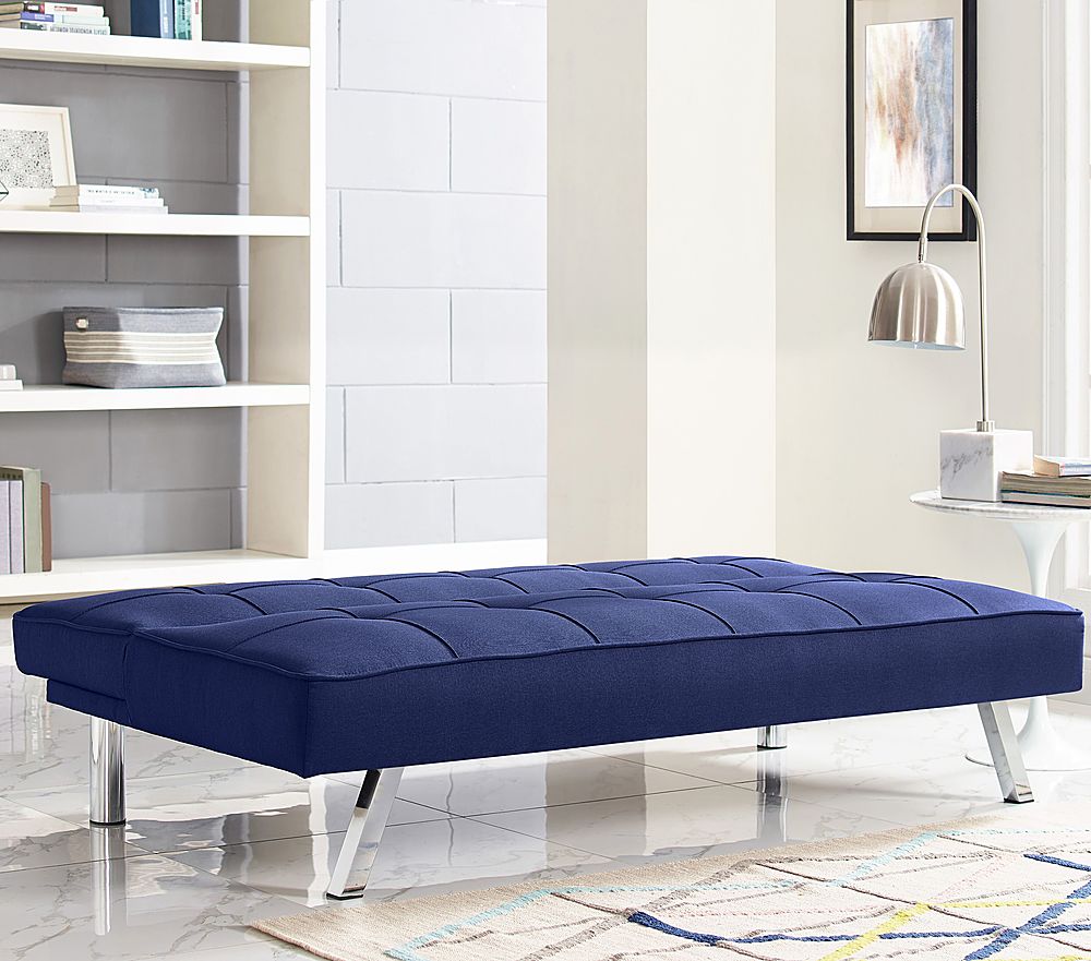 Serta - Corey Multi-Functional Convertible Sofa  in Faux Leather - Navy Blue_1
