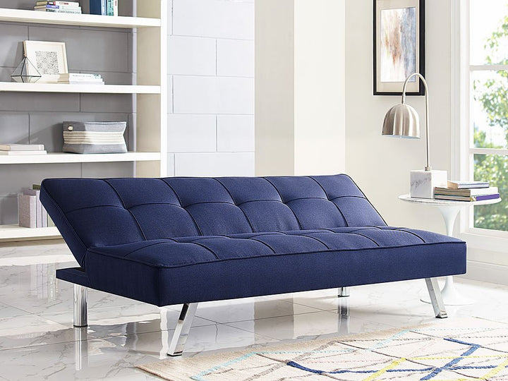 Serta - Corey Multi-Functional Convertible Sofa  in Faux Leather - Navy Blue_2