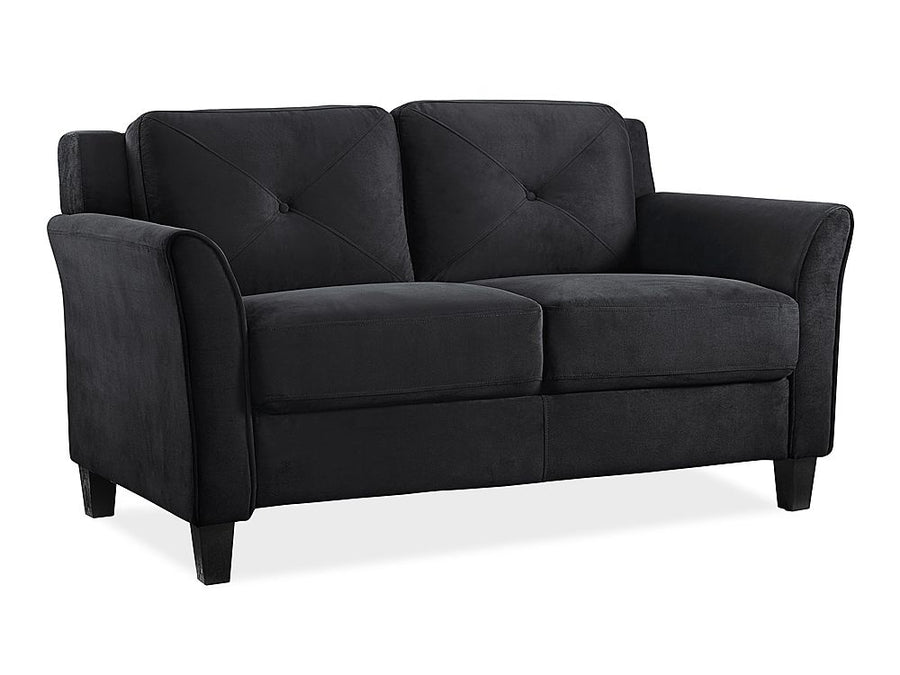 Lifestyle Solutions - Hartford Loveseat Upholstered Microfiber Curved Arms - Black_0