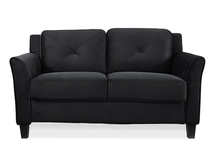 Lifestyle Solutions - Hartford Loveseat Upholstered Microfiber Curved Arms - Black_2