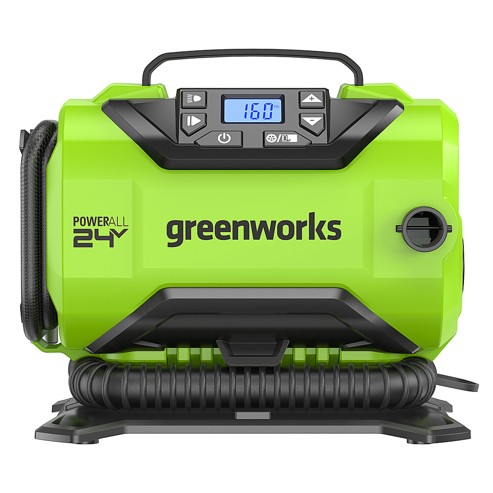 Greenworks - 24 Volt Battery Powered 160-PSI Inflator with 2.0 Ah USB-C Battery & Charger - Green_1