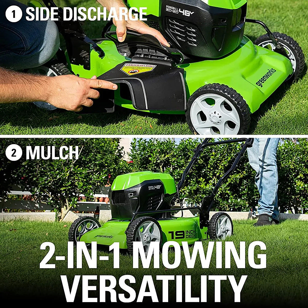 Greenworks - 48V (2x24V) 19" Cordless Battery Lawn Mower w/ Two (2) 4.0Ah Batteries & Dual Port Rapid Charger - Green_4