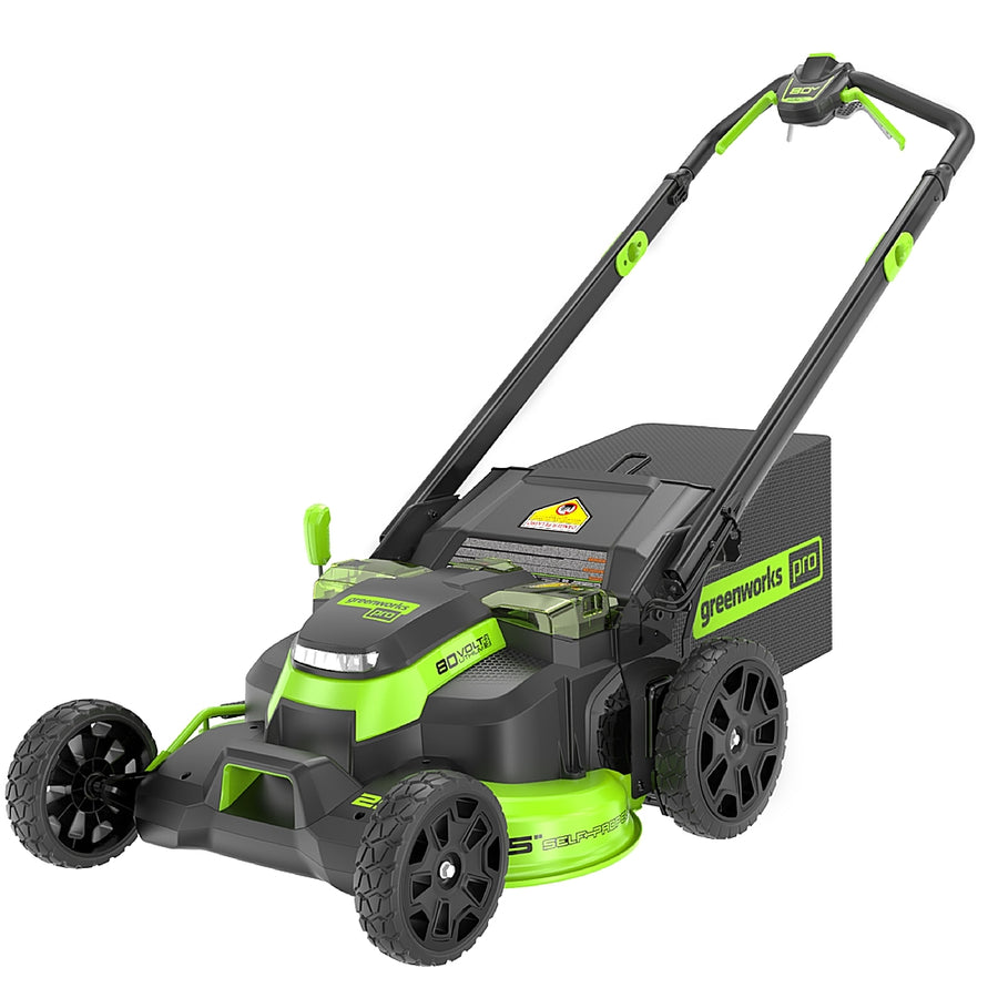 Greenworks - 80 Volt 25" Dual Blade Cordless Self-Propelled Lawn Mower (Battery & Charger Not Included) - Green_0