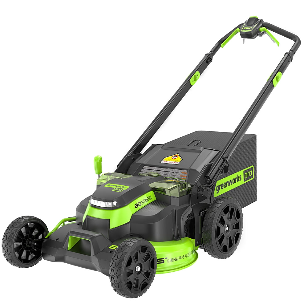 Greenworks - 80 Volt 25" Dual Blade Cordless Self-Propelled Lawn Mower (Battery & Charger Not Included) - Green_0