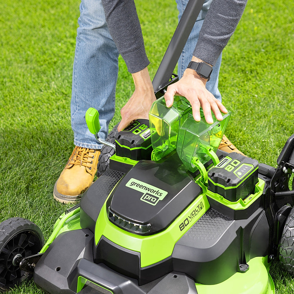 Greenworks - 80 Volt 25" Dual Blade Cordless Self-Propelled Lawn Mower (Battery & Charger Not Included) - Green_9