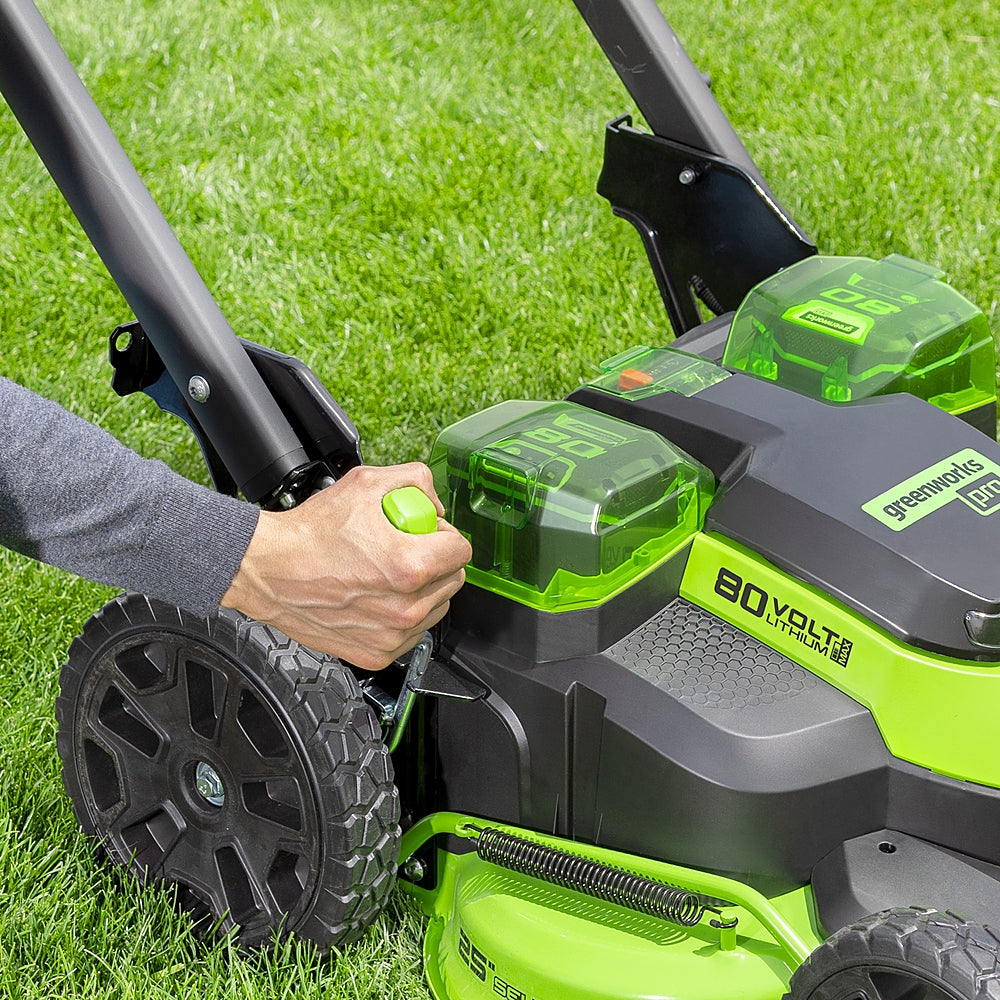 Greenworks - 80 Volt 25" Dual Blade Cordless Self-Propelled Lawn Mower (Battery & Charger Not Included) - Green_4