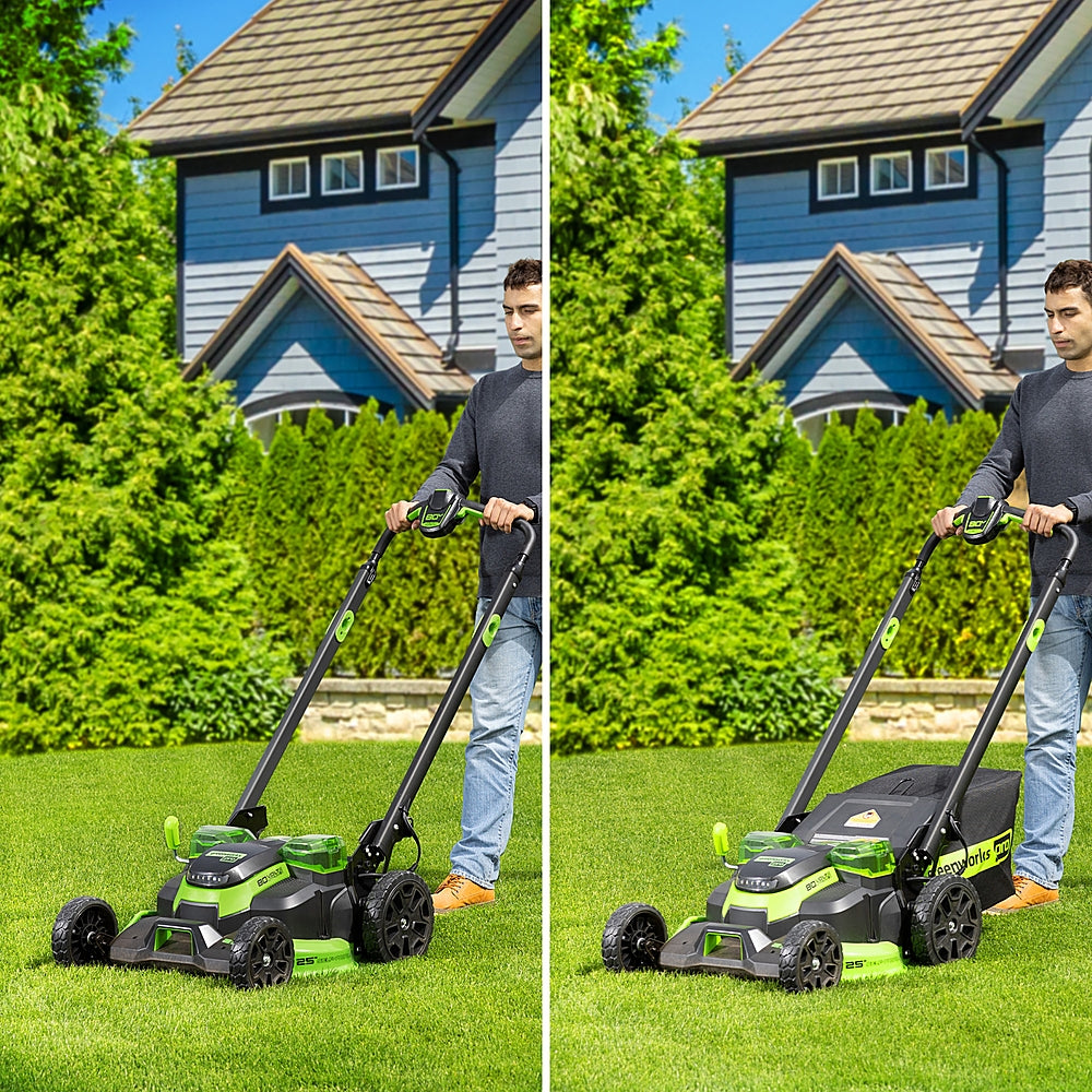 Greenworks - 80 Volt 25" Dual Blade Cordless Self-Propelled Lawn Mower (Battery & Charger Not Included) - Green_5