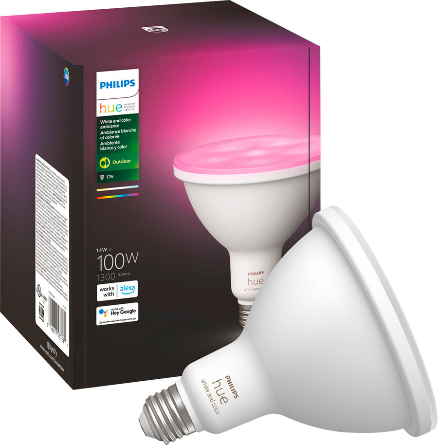Philips - Hue PAR-38 14W Smart LED Bulb - White and Color_0