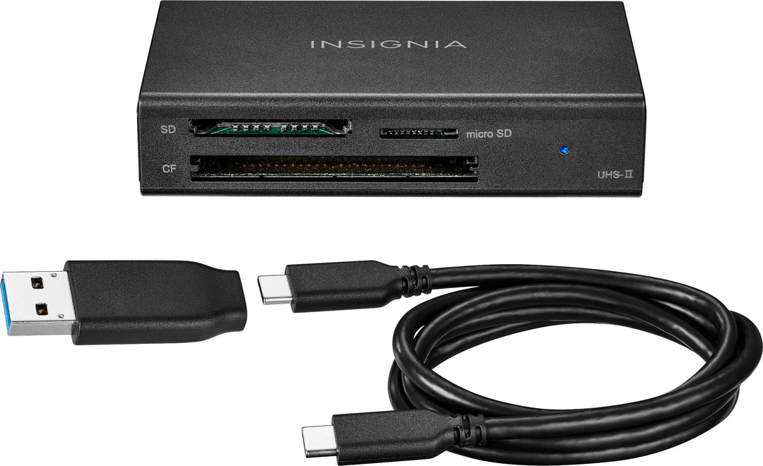 Insignia™ - SD, microSD and CompactFlash Memory Card Reader - Black_7