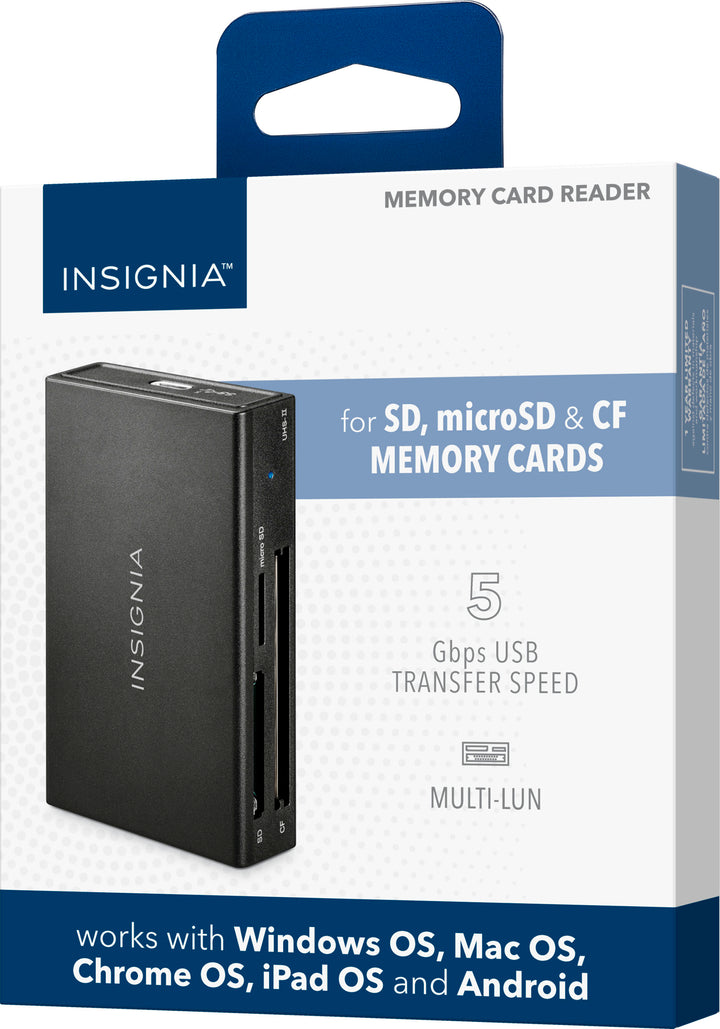 Insignia™ - SD, microSD and CompactFlash Memory Card Reader - Black_3