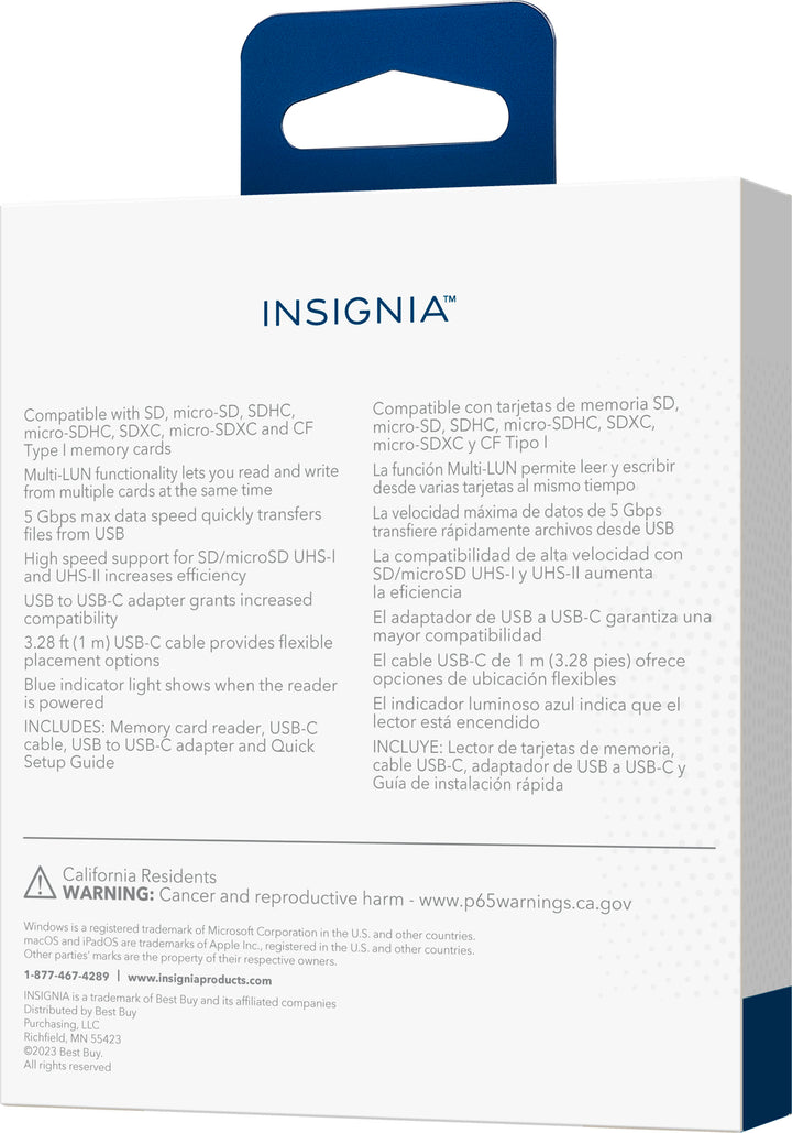 Insignia™ - SD, microSD and CompactFlash Memory Card Reader - Black_2