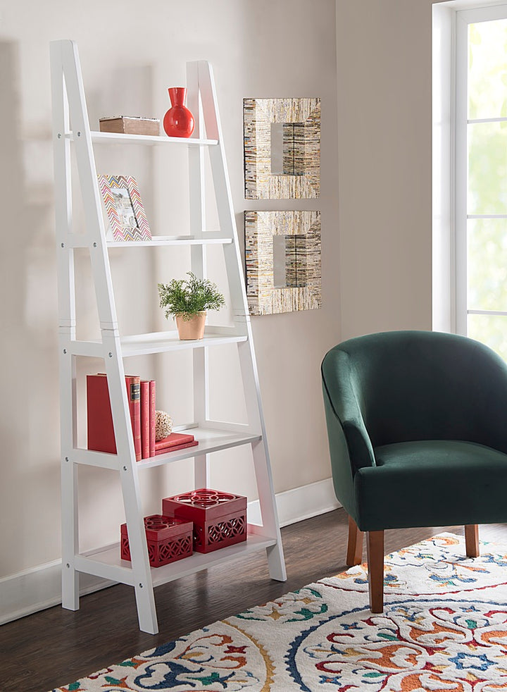 Linon Home Décor - Radford Five-Tier Ladder Bookshelf - White_3