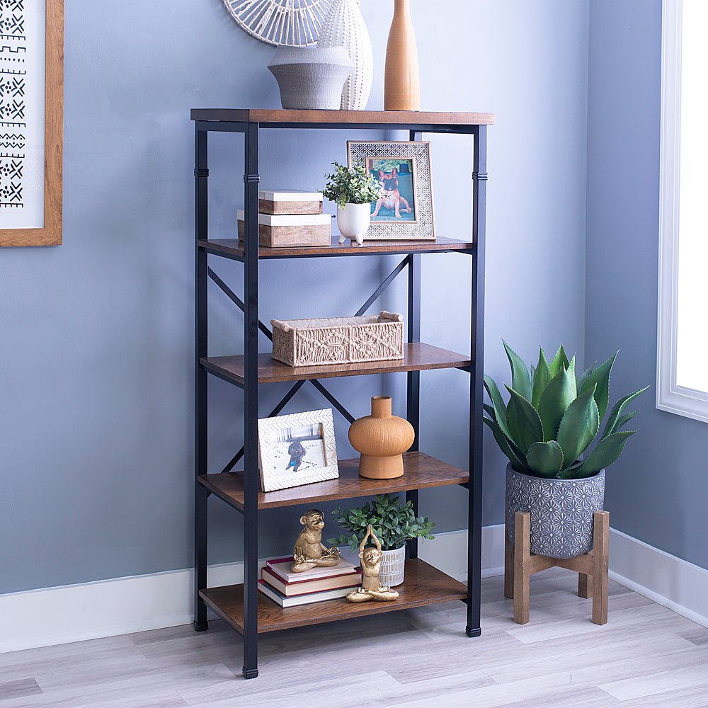 Linon Home Décor - Averill 4-Shelf Bookcase - Black and Ash_5