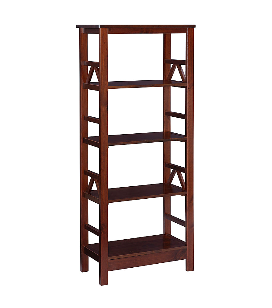 Linon Home Décor - Tressa 4-Shelf Solid Wood Bookcase - Antique Tobacco Brown_7