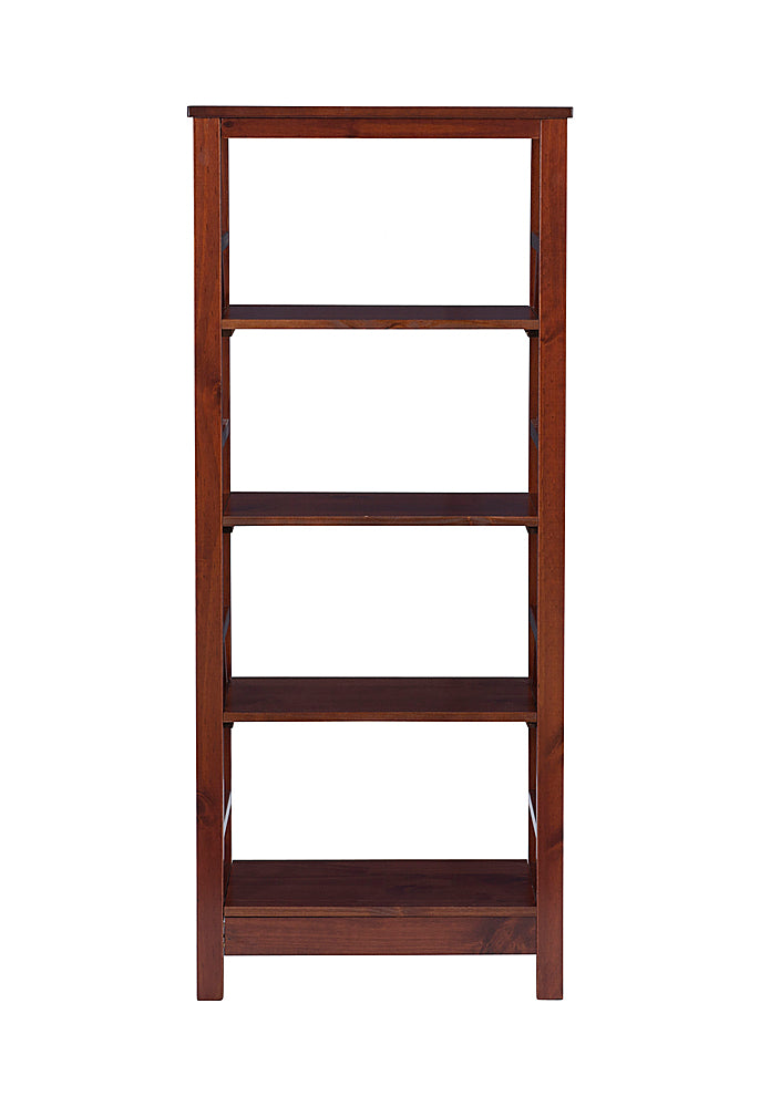 Linon Home Décor - Tressa 4-Shelf Solid Wood Bookcase - Antique Tobacco Brown_6