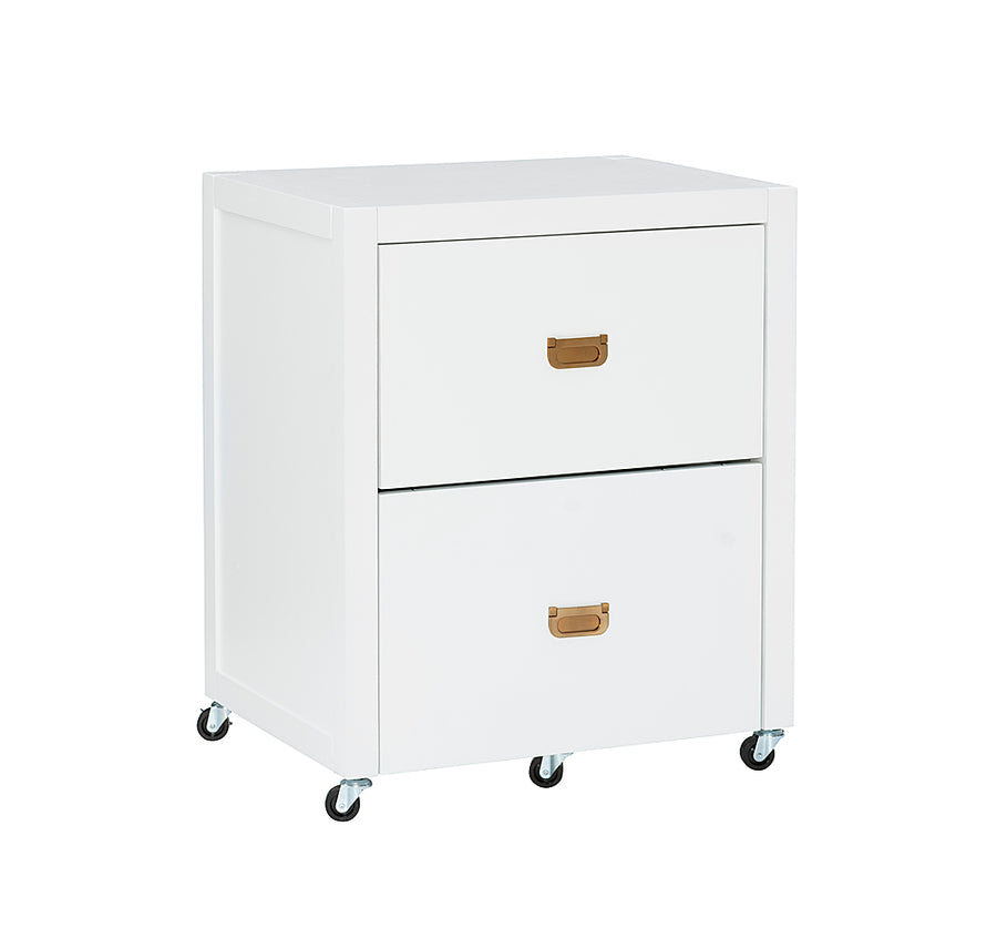 Linon Home Décor - Penrose Rolling File Cabinet With Adjustable Rails - White Paint / Gold Hardware_0