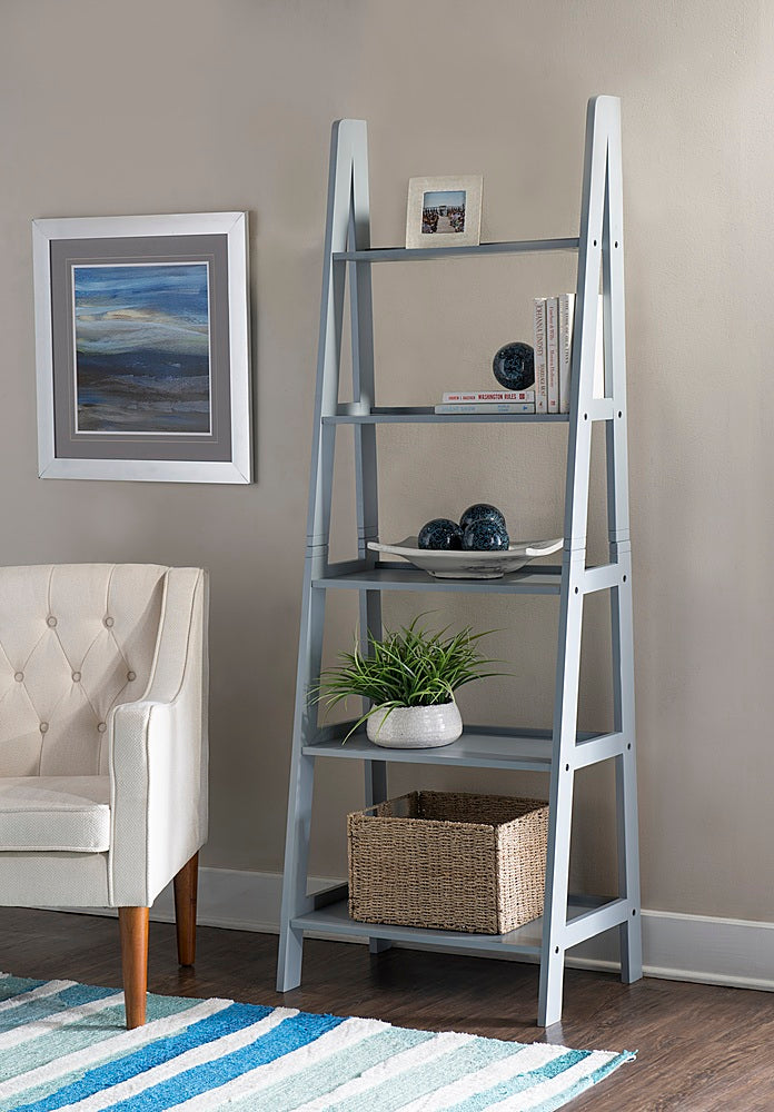 Linon Home Décor - Radford Five-Tier Ladder Bookshelf - Gray_3