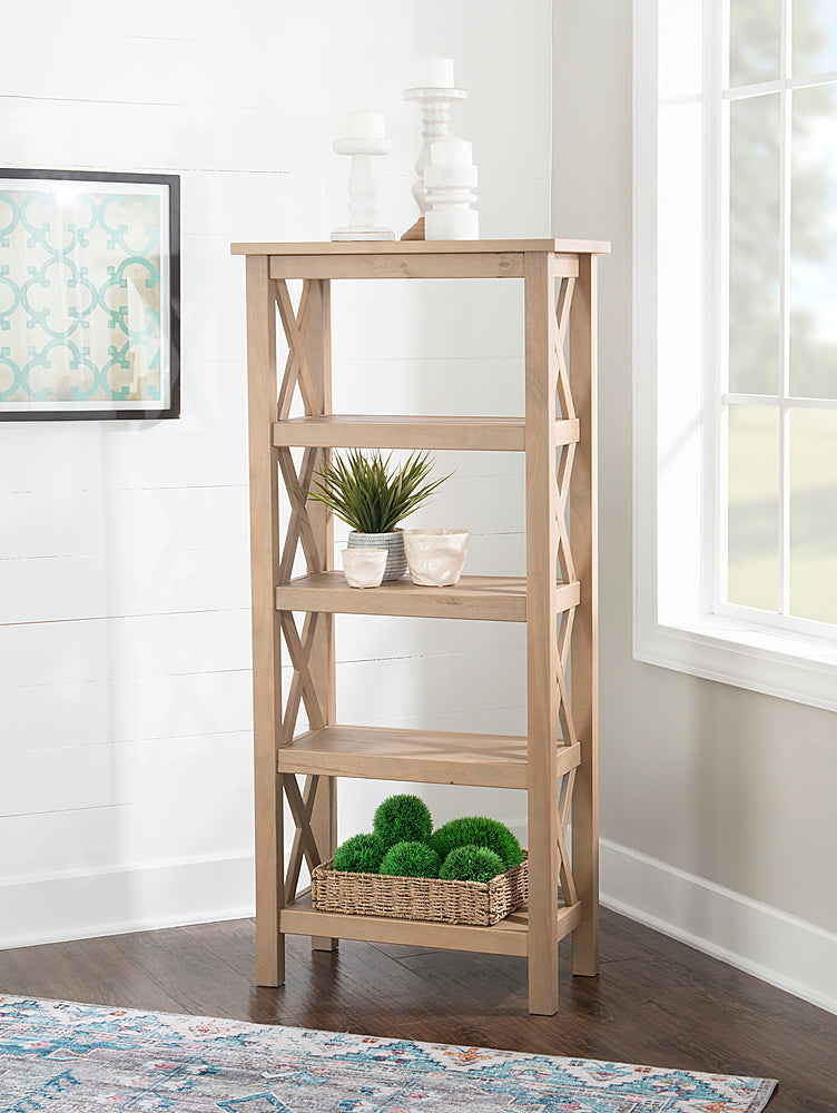 Linon Home Décor - Delevan 4-Shelf Solid Wood Bookcase - Driftwood_8