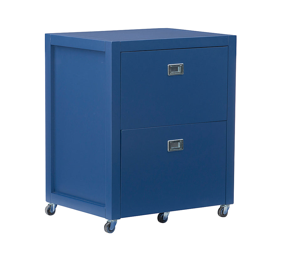 Linon Home Décor - Penrose Rolling File Cabinet With Adjustable Rails - Navy Paint / Silver Hardware_0