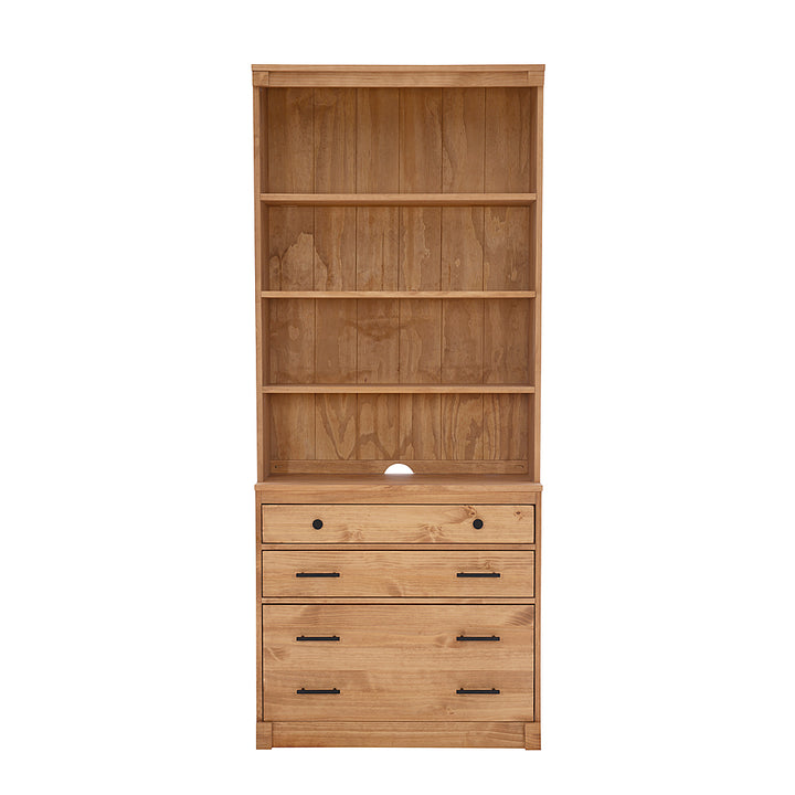 Linon Home Décor - Valdez 3-Shelf Bookcase Hutch - Rustic Honey_5