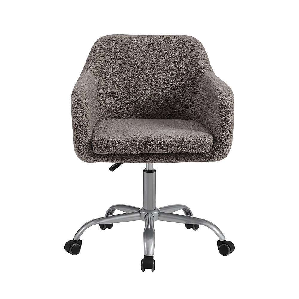 Linon Home Décor - Carvel Plush Faux Sherpa Height-Adjustable Office Chair - Gray_1