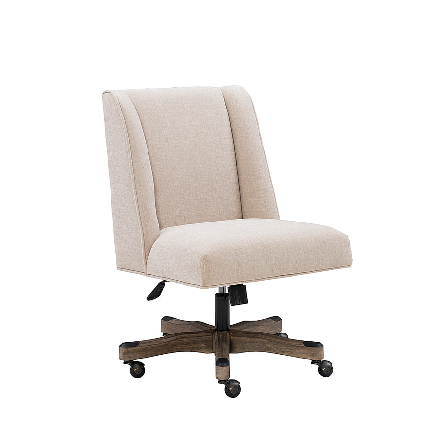 Linon Home Décor - Donora Plush Fabric Adjustable Office Chair With Wood Base - Natural_0