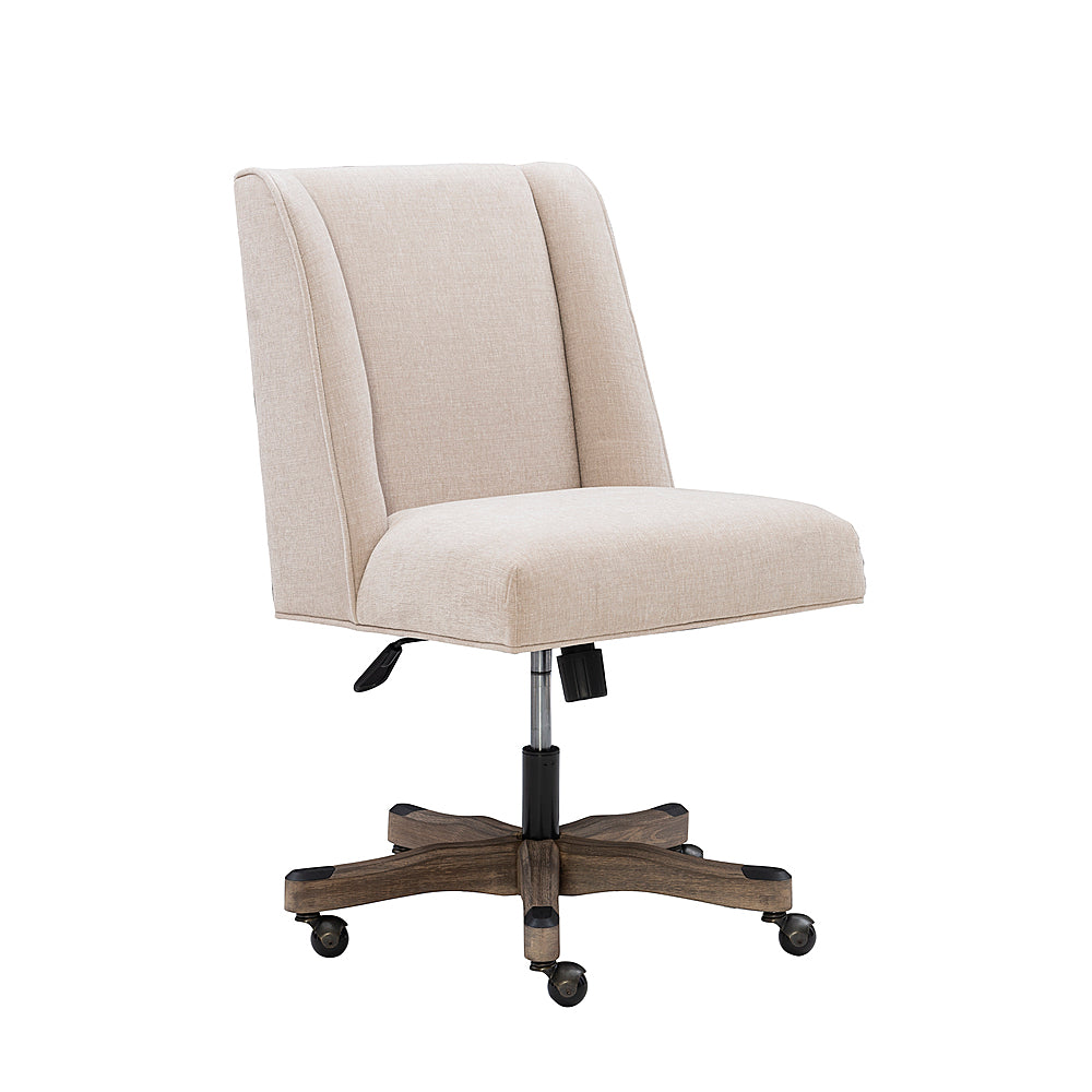 Linon Home Décor - Donora Plush Fabric Adjustable Office Chair With Wood Base - Natural_12