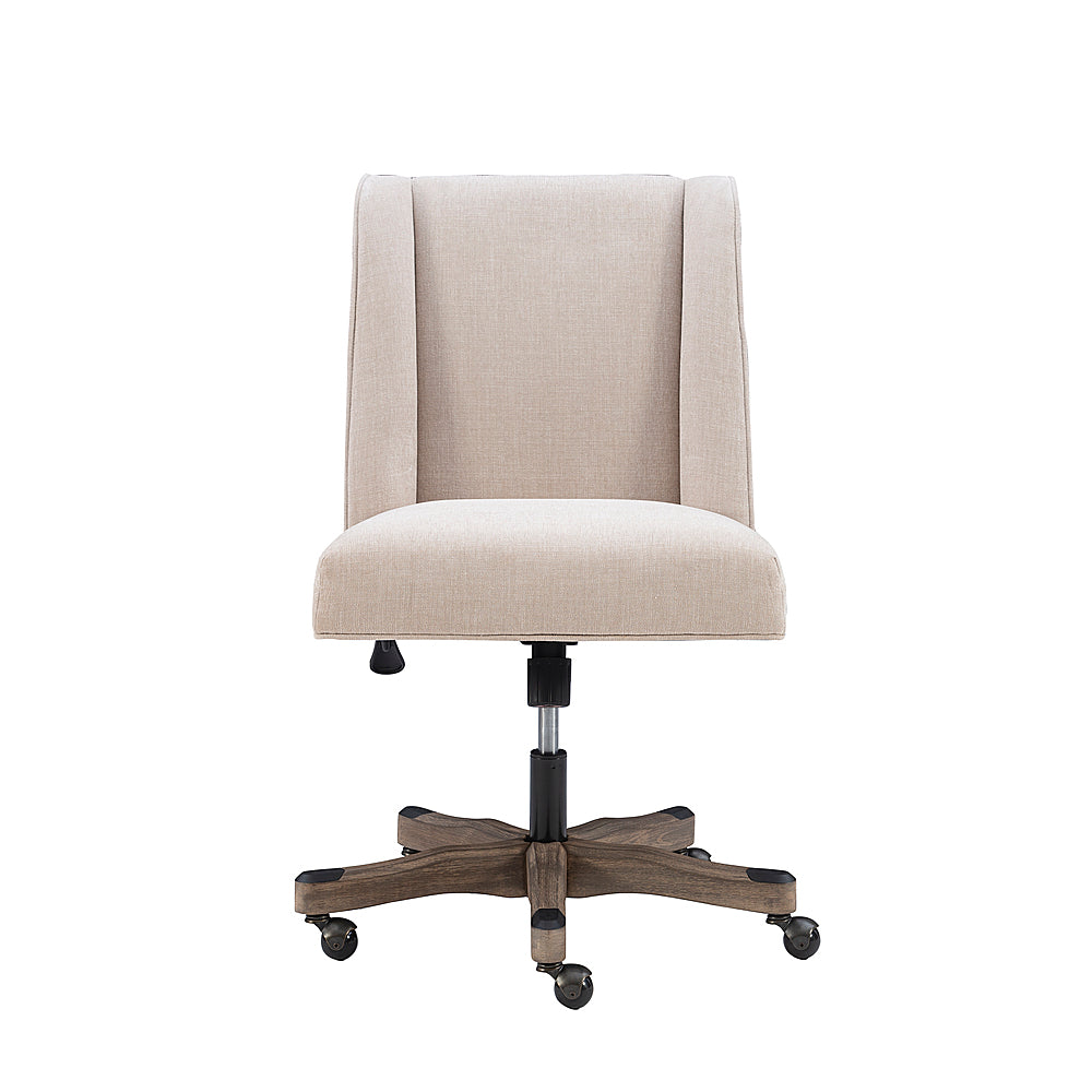 Linon Home Décor - Donora Plush Fabric Adjustable Office Chair With Wood Base - Natural_11