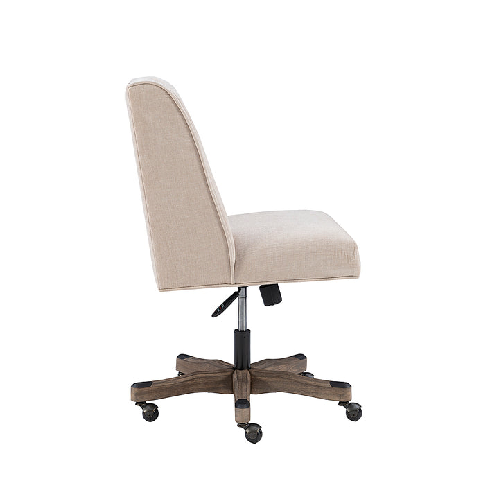 Linon Home Décor - Donora Plush Fabric Adjustable Office Chair With Wood Base - Natural_10