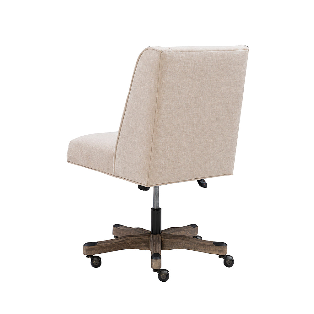 Linon Home Décor - Donora Plush Fabric Adjustable Office Chair With Wood Base - Natural_9
