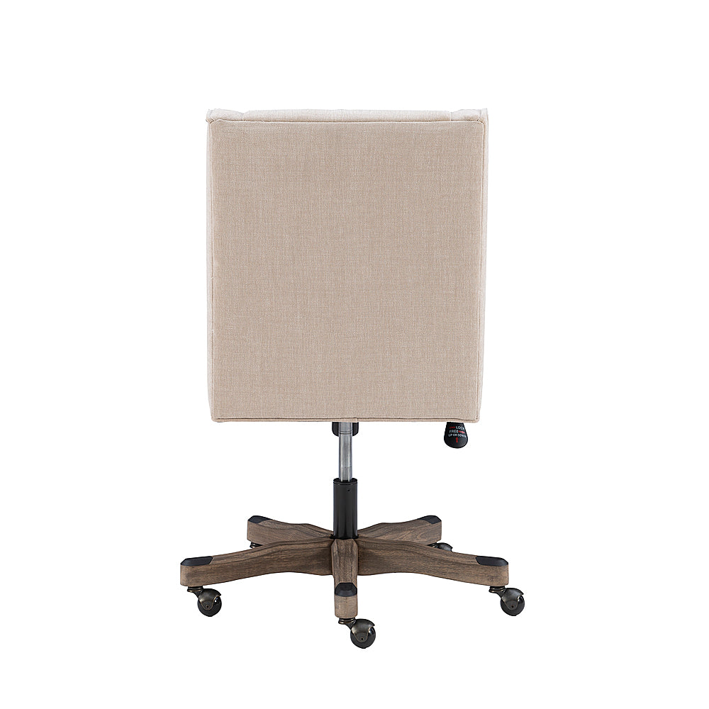 Linon Home Décor - Donora Plush Fabric Adjustable Office Chair With Wood Base - Natural_7