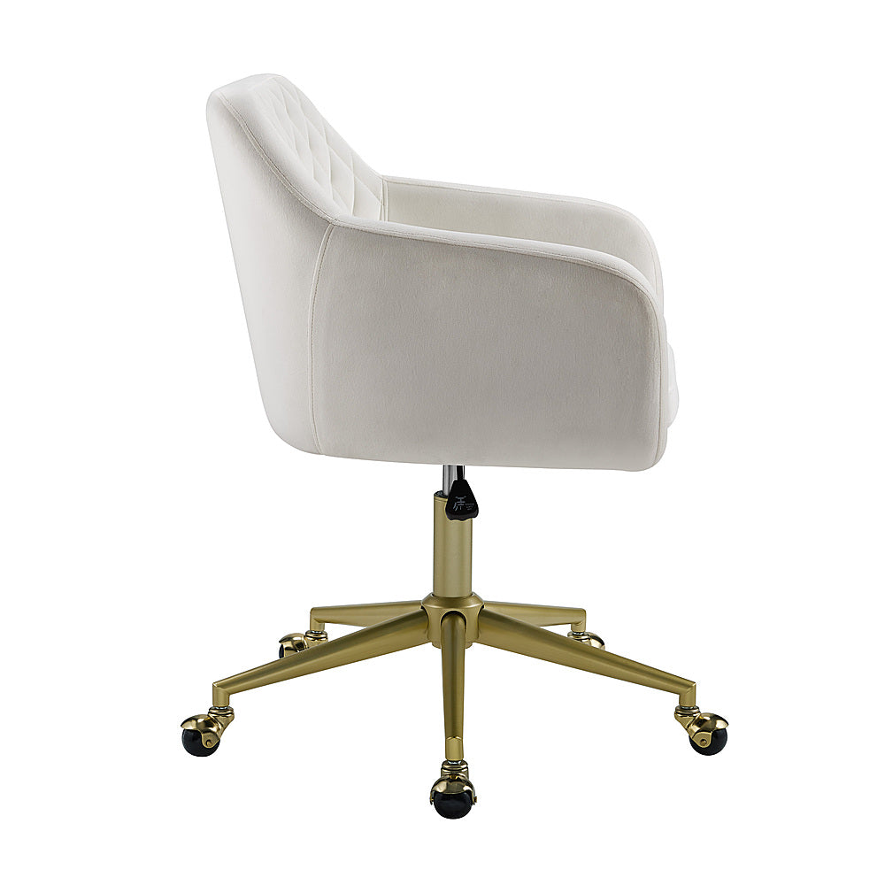 Linon Home Décor - Vernson Quilted Office Chair With Arms - Off-White_8