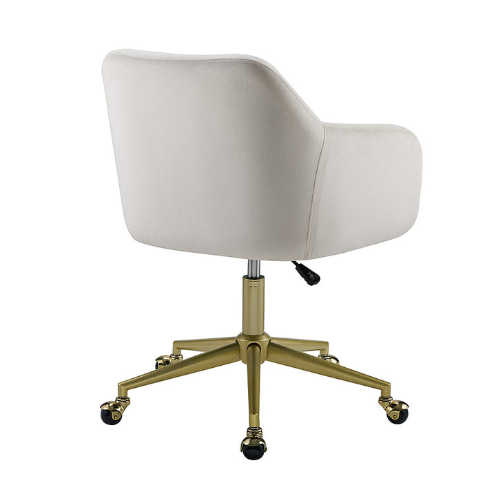 Linon Home Décor - Vernson Quilted Office Chair With Arms - Off-White_2