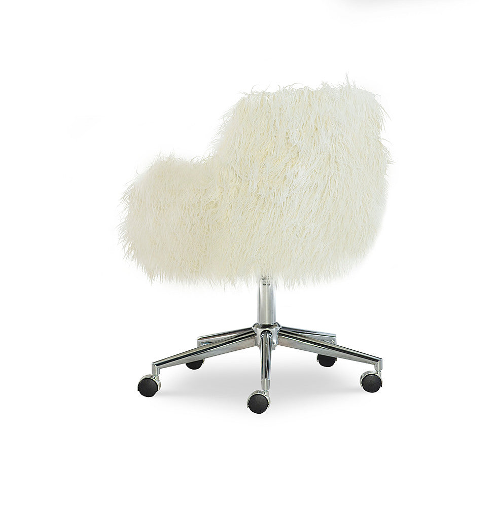 Linon Home Décor - Diehm Faux Fur Adjustable Office Chair With Arms - Off-White_1