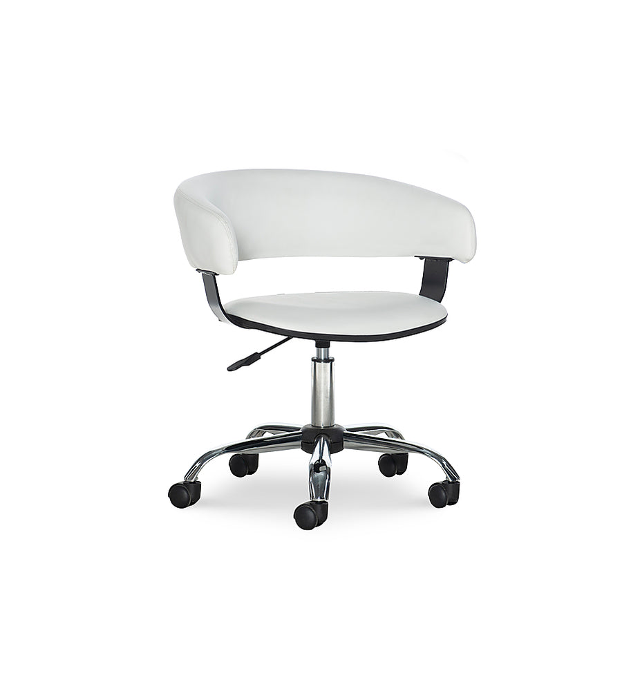 Linon Home Décor - Simken Faux Leather Gas Lift Desk Chair - White_0